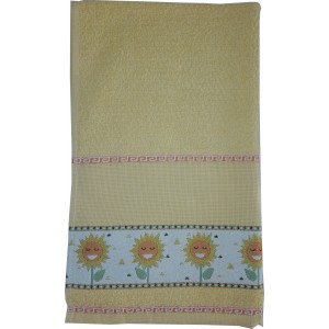 Kitchen Terry Towel with Aida Band - Sunflowers